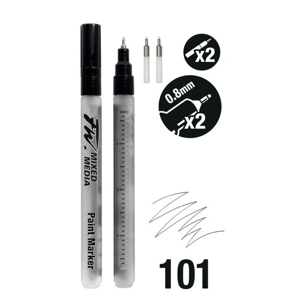 FW-Marker S 0,8mm 2stuks, zakje tipjes